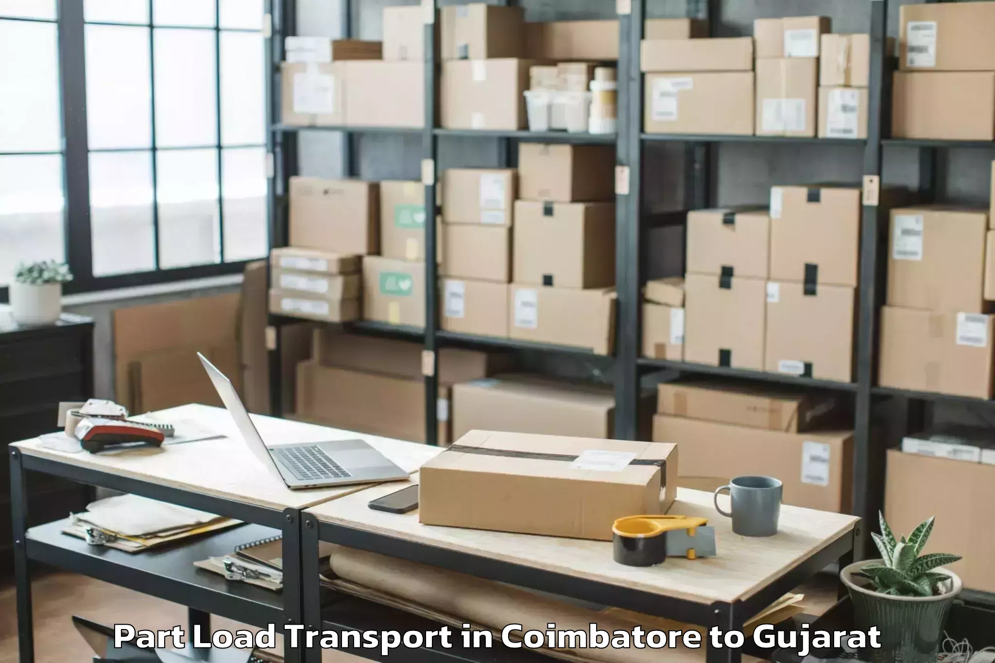 Get Coimbatore to Vansda Part Load Transport